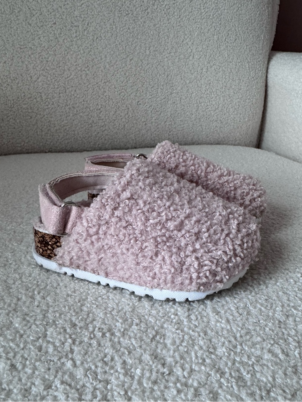 Kids Pink Fuzzy Slip-On Clogs